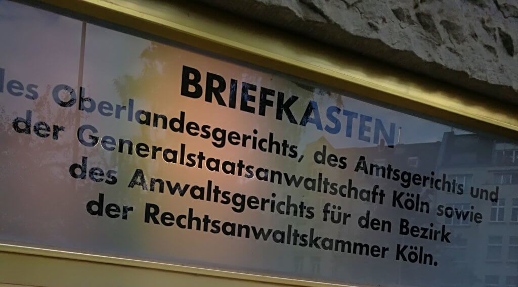 Nachtbriefkasten OLG Köln