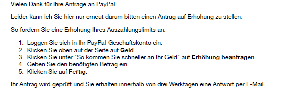 PayPal Textbaustein